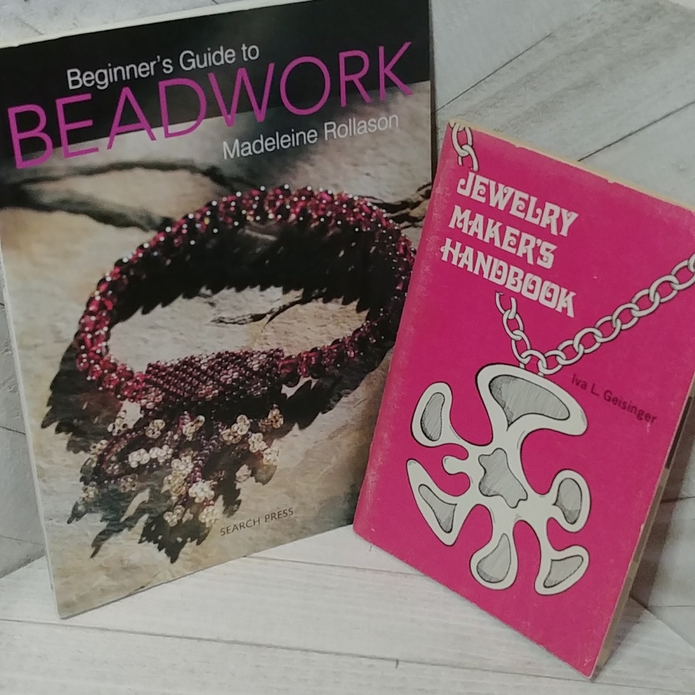 2 Books - Beginner's Guide to Beadwork and Vintage 1973 Jewelry Maker's Handbook